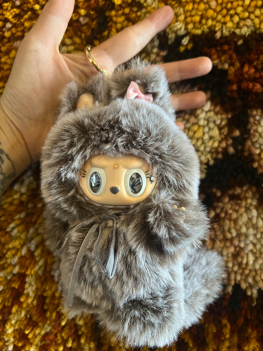 Custom grey fluffy Labubu