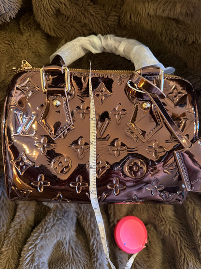 L logo shinny cooper handbag