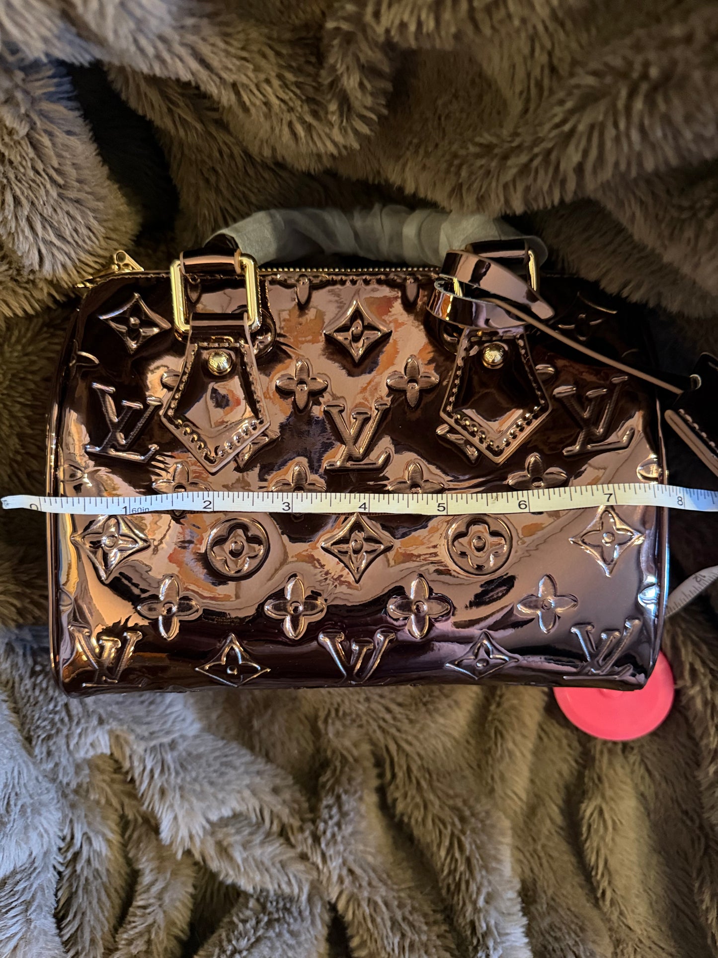 L logo shinny cooper handbag