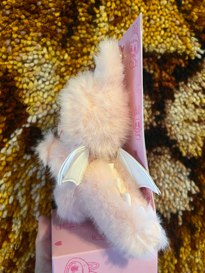 Custom Labubu pink with silver wings